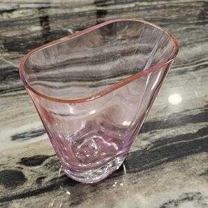 Pink Blown Glass Vase Or Brush Holder